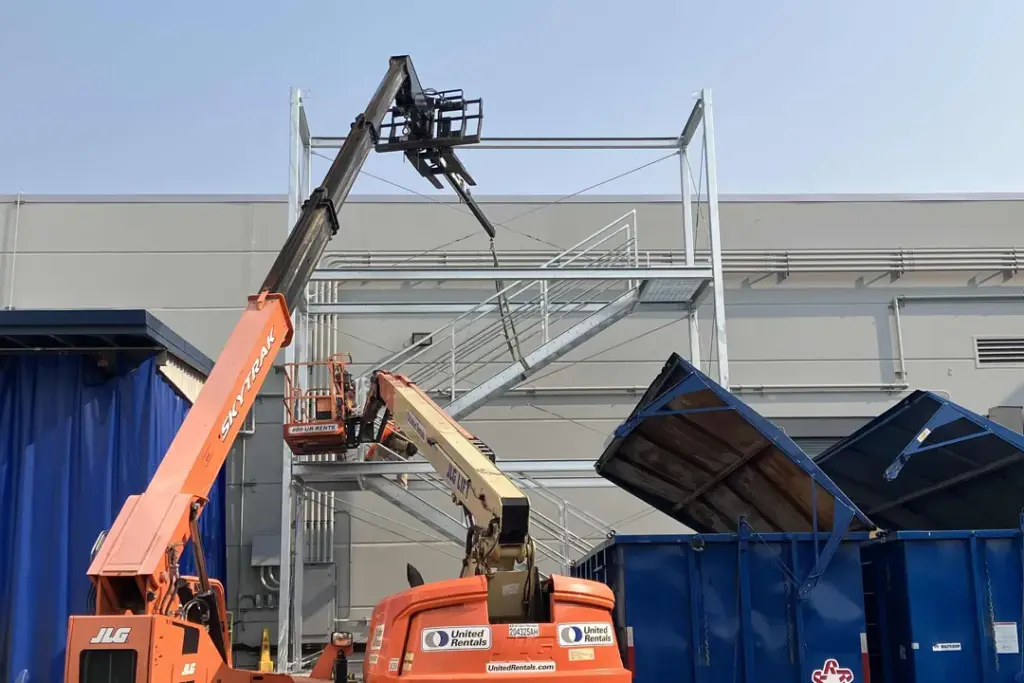FCP Custom Stair Tower Project Project Image Showing the Erection